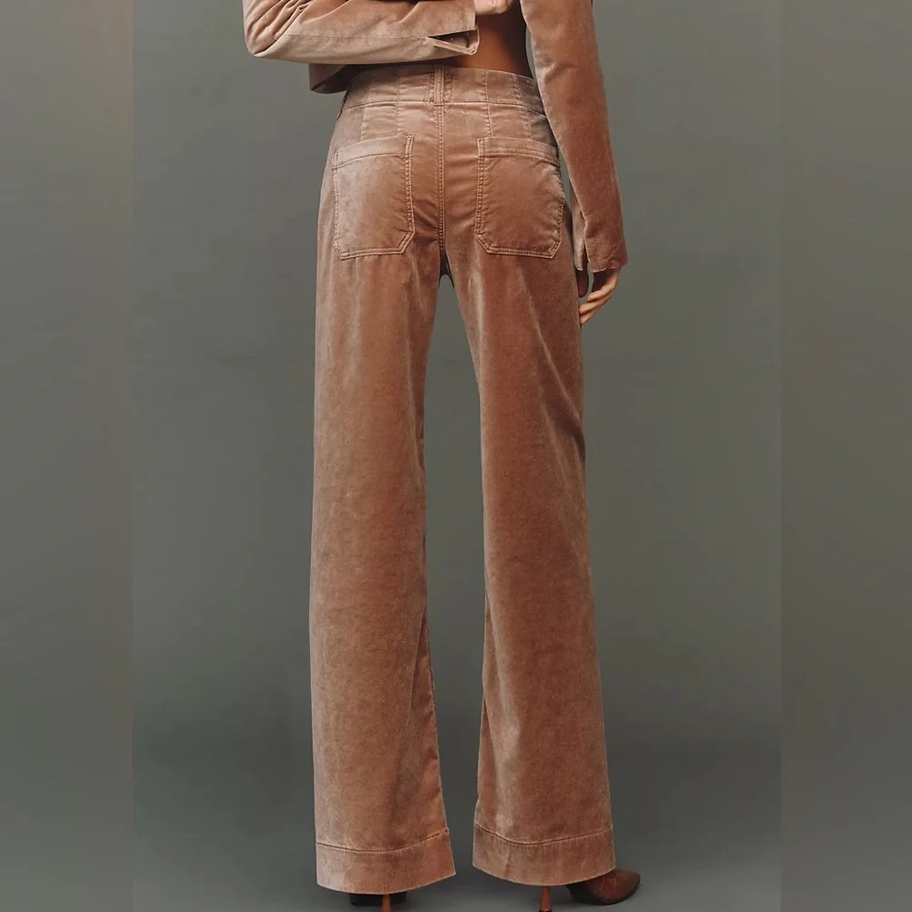 VIRAL Anthropologie Colette Full-Length Velvet Pants by Maeve - Picture 3 of 7